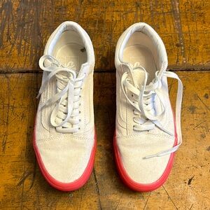 Platform Vans with neon pink